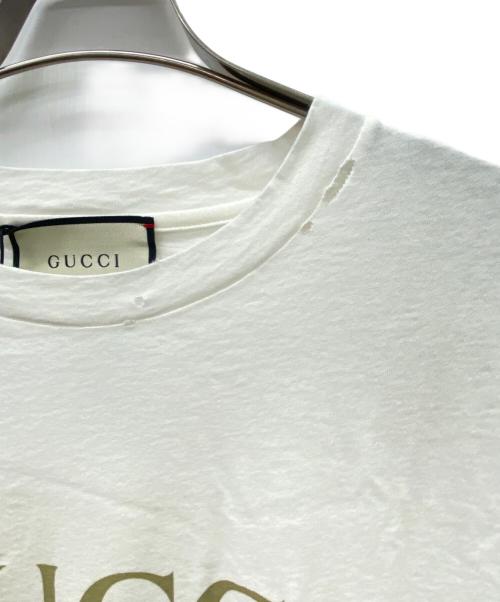 GUCCI（グッチ）GUCCI (グッチ) オーバーサイズロゴTシャツ ホワイト サイズ:XSの古着・服飾アイテム
