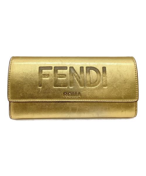 FENDI（フェンディ）FENDI (フェンディ) FENDI　コンチネンタル　長財布 ゴールドの古着・服飾アイテム