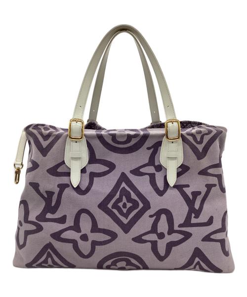 LOUIS VUITTON（ルイ ヴィトン）LOUIS VUITTON (ルイ ヴィトン) トートバッグ パープル×ホワイトの古着・服飾アイテム