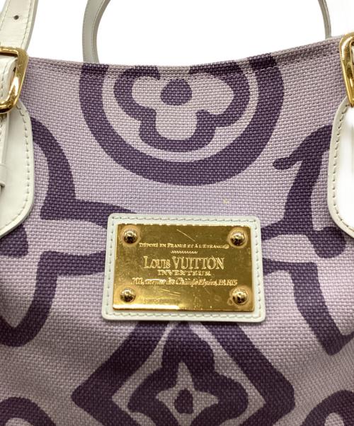 LOUIS VUITTON（ルイ ヴィトン）LOUIS VUITTON (ルイ ヴィトン) トートバッグ パープル×ホワイトの古着・服飾アイテム
