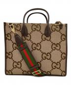 GUCCIグッチ）の古着「2WAYバッグ」｜ブラウン×ベージュ