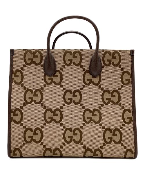 GUCCI（グッチ）GUCCI (グッチ) 2WAYバッグ ブラウン×ベージュの古着・服飾アイテム