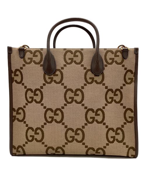 GUCCI（グッチ）GUCCI (グッチ) 2WAYバッグ ブラウン×ベージュの古着・服飾アイテム