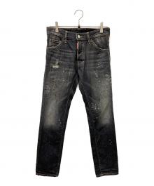 DSQUARED2（ディースクエアード）の古着「ダメージ加工デニムパンツ」｜ブラック