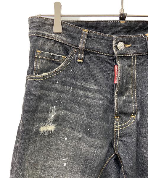 DSQUARED2（ディースクエアード）DSQUARED2 (ディースクエアード) ダメージ加工デニムパンツ ブラック サイズ:SIZE42の古着・服飾アイテム