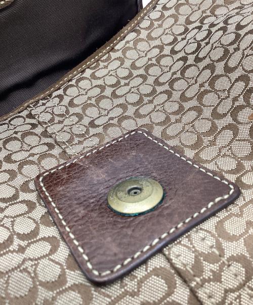 COACH（コーチ）COACH (コーチ) COACH　シグネチャー　ショルダーバッグ ベージュ×ブラウンの古着・服飾アイテム