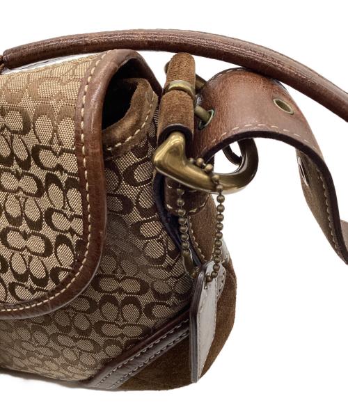 COACH（コーチ）COACH (コーチ) COACH　シグネチャー　ショルダーバッグ ベージュ×ブラウンの古着・服飾アイテム