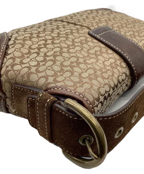 COACH（コーチ）COACH (コーチ) COACH　シグネチャー　ショルダーバッグ ベージュ×ブラウンの古着・服飾アイテム