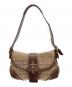 COACH（コーチ）の古着「COACH　シグネチャー　ショルダーバッグ」｜ベージュ×ブラウン