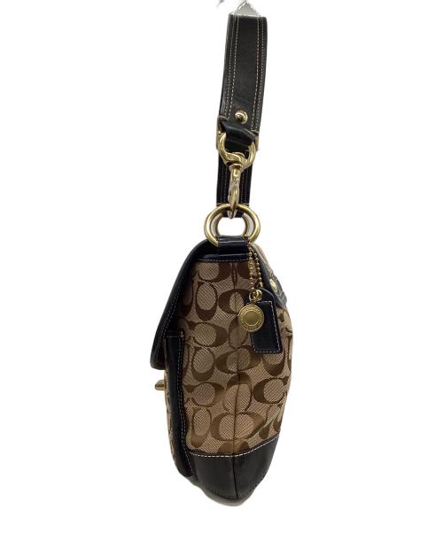 COACH（コーチ）COACH (コーチ) シグネチャーワンハンドルショルダーバッグ ベージュ×ブラウン サイズ:なしの古着・服飾アイテム