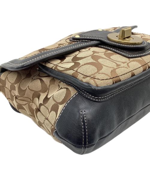 COACH（コーチ）COACH (コーチ) シグネチャーワンハンドルショルダーバッグ ベージュ×ブラウン サイズ:なしの古着・服飾アイテム