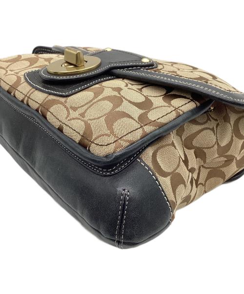 COACH（コーチ）COACH (コーチ) シグネチャーワンハンドルショルダーバッグ ベージュ×ブラウン サイズ:なしの古着・服飾アイテム