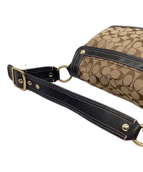 COACH（コーチ）COACH (コーチ) シグネチャーワンハンドルショルダーバッグ ベージュ×ブラウン サイズ:なしの古着・服飾アイテム