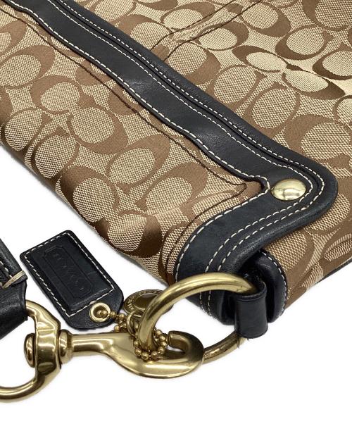 COACH（コーチ）COACH (コーチ) シグネチャーワンハンドルショルダーバッグ ベージュ×ブラウン サイズ:なしの古着・服飾アイテム