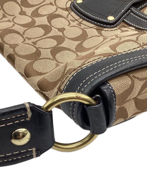 COACH（コーチ）COACH (コーチ) シグネチャーワンハンドルショルダーバッグ ベージュ×ブラウン サイズ:なしの古着・服飾アイテム