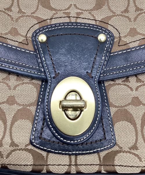 COACH（コーチ）COACH (コーチ) シグネチャーワンハンドルショルダーバッグ ベージュ×ブラウン サイズ:なしの古着・服飾アイテム
