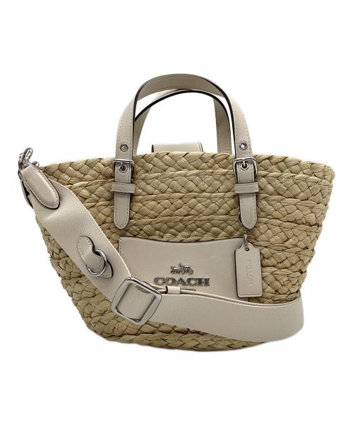 COACH（コーチ）COACH (コーチ) ２WAYカゴバッグ ナチュラル×アイボリー サイズ:なしの古着・服飾アイテム