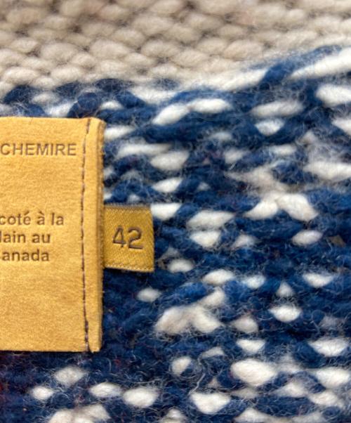 CANADIAN SWEATER（カナディアンセーター）CANADIAN SWEATER (カナディアンセーター) カウチンニットカーディガン レッド×ベージュ サイズ:42の古着・服飾アイテム