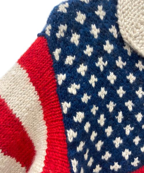 CANADIAN SWEATER（カナディアンセーター）CANADIAN SWEATER (カナディアンセーター) カウチンニットカーディガン レッド×ベージュ サイズ:42の古着・服飾アイテム