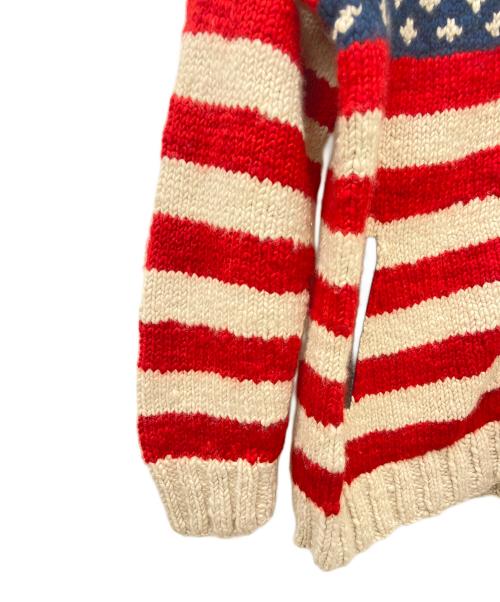 CANADIAN SWEATER（カナディアンセーター）CANADIAN SWEATER (カナディアンセーター) カウチンニットカーディガン レッド×ベージュ サイズ:42の古着・服飾アイテム