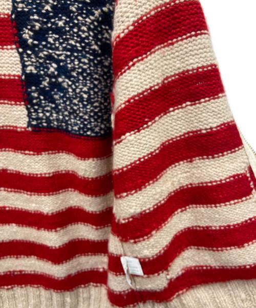 CANADIAN SWEATER（カナディアンセーター）CANADIAN SWEATER (カナディアンセーター) カウチンニットカーディガン レッド×ベージュ サイズ:42の古着・服飾アイテム