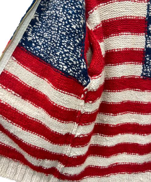 CANADIAN SWEATER（カナディアンセーター）CANADIAN SWEATER (カナディアンセーター) カウチンニットカーディガン レッド×ベージュ サイズ:42の古着・服飾アイテム
