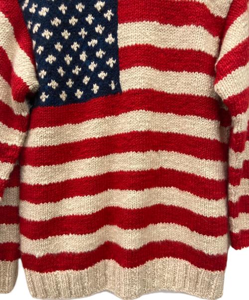 CANADIAN SWEATER（カナディアンセーター）CANADIAN SWEATER (カナディアンセーター) カウチンニットカーディガン レッド×ベージュ サイズ:42の古着・服飾アイテム