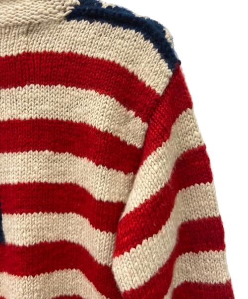 CANADIAN SWEATER（カナディアンセーター）CANADIAN SWEATER (カナディアンセーター) カウチンニットカーディガン レッド×ベージュ サイズ:42の古着・服飾アイテム