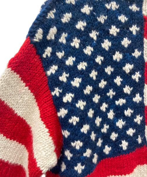 CANADIAN SWEATER（カナディアンセーター）CANADIAN SWEATER (カナディアンセーター) カウチンニットカーディガン レッド×ベージュ サイズ:42の古着・服飾アイテム