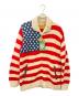 CANADIAN SWEATER（カナディアンセーター）の古着「カウチンニットカーディガン」｜レッド×ベージュ