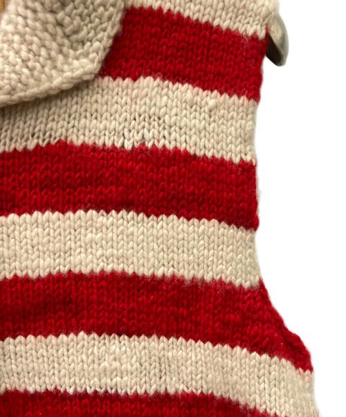 CANADIAN SWEATER（カナディアンセーター）CANADIAN SWEATER (カナディアンセーター) ニットベスト レッド×ベージュ サイズ:42の古着・服飾アイテム