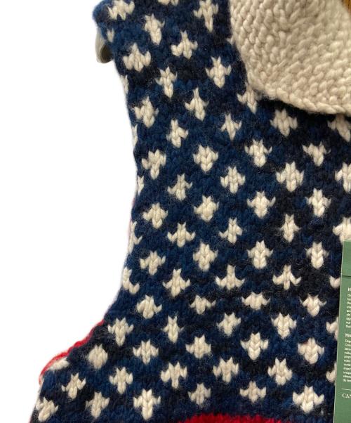 CANADIAN SWEATER（カナディアンセーター）CANADIAN SWEATER (カナディアンセーター) ニットベスト レッド×ベージュ サイズ:42の古着・服飾アイテム