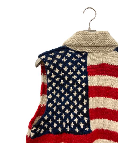 CANADIAN SWEATER（カナディアンセーター）CANADIAN SWEATER (カナディアンセーター) ニットベスト レッド×ベージュ サイズ:42の古着・服飾アイテム