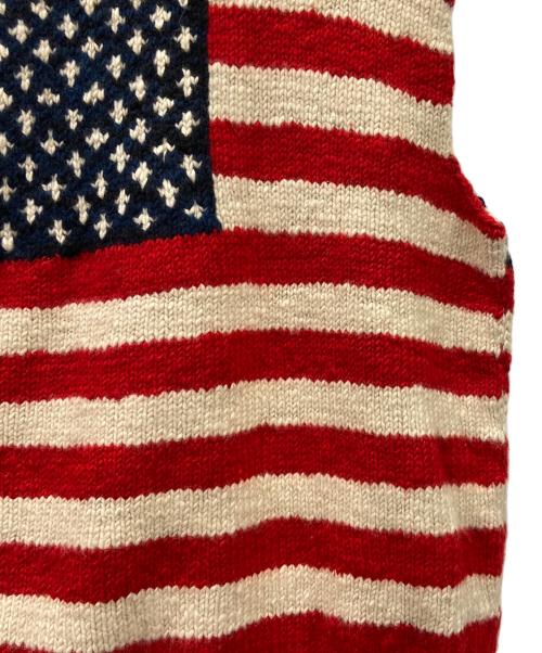 CANADIAN SWEATER（カナディアンセーター）CANADIAN SWEATER (カナディアンセーター) ニットベスト レッド×ベージュ サイズ:42の古着・服飾アイテム