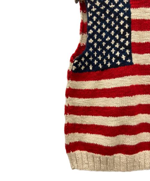 CANADIAN SWEATER（カナディアンセーター）CANADIAN SWEATER (カナディアンセーター) ニットベスト レッド×ベージュ サイズ:42の古着・服飾アイテム