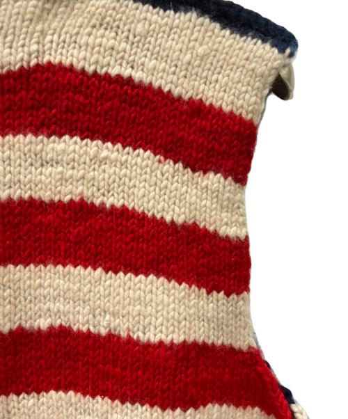 CANADIAN SWEATER（カナディアンセーター）CANADIAN SWEATER (カナディアンセーター) ニットベスト レッド×ベージュ サイズ:42の古着・服飾アイテム