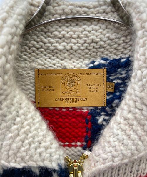 CANADIAN SWEATER（カナディアンセーター）CANADIAN SWEATER (カナディアンセーター) ニットベスト レッド×ベージュ サイズ:42の古着・服飾アイテム