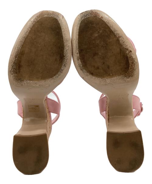 MIU MIU（ミュウミュウ）MIU MIU (ミュウミュウ) MIU MIU　satin and cork sandals ピンクベージュ サイズ:37　1/2の古着・服飾アイテム