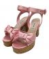 MIU MIU（ミュウミュウ）の古着「MIU MIU　satin and cork sandals」｜ピンクベージュ