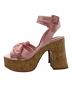 MIU MIU (ミュウミュウ) MIU MIU　satin and cork sandals ピンクベージュ サイズ:37　1/2：12000円