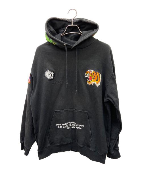 X-LARGE（エクストララージ）X-LARGE (エクストララージ) TIGER EMBROIDERY フーディースウェット ブラック サイズ:Lの古着・服飾アイテム