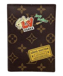 LOUIS VUITTON（ルイ ヴィトン）の古着「LOUIS VUITTON　パスポートカバー クーヴェルテュール・パスポールNM　マイLVワールドツアー　ケース」｜ブラウン