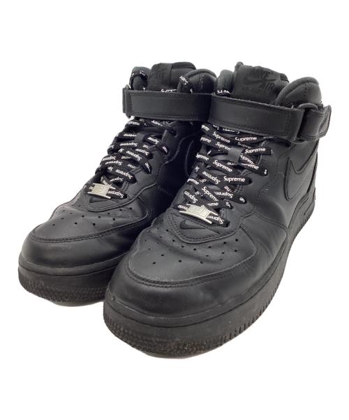 NIKE（ナイキ）NIKE (ナイキ) Supreme (シュプリーム) NIKE　Supreme　AIR FORCE1 MID　スニーカー ブラック サイズ:26.5ｃｍの古着・服飾アイテム