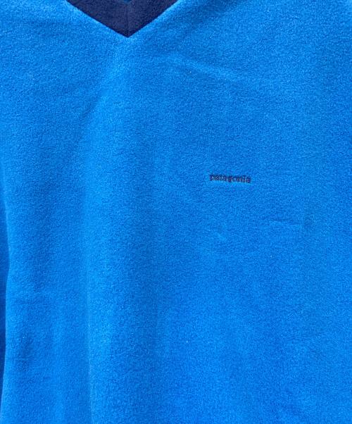Patagonia SYNCHILLA（パタゴニア シンチラ）Patagonia SYNCHILLA (パタゴニア シンチラ) キャプリーンVネックカットソー ブルー×ネイビー サイズ:XLの古着・服飾アイテム