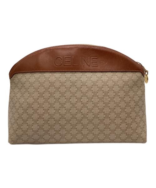 CELINE（セリーヌ）CELINE (セリーヌ) CELINE　マカダム　クラッチバッグ ブラウン×ベージュの古着・服飾アイテム
