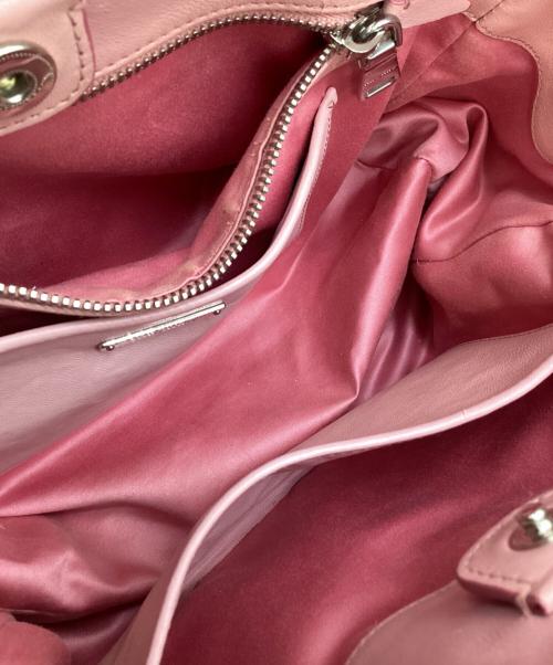 MIU MIU（ミュウミュウ）MIU MIU (ミュウミュウ) MIU MIU　ナッパクリスタル　2WAYバッグ ピンクの古着・服飾アイテム