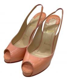 Christian Louboutin（クリスチャン・ルブタン）の古着「オープントゥーパンプス」｜ピンクベージュ