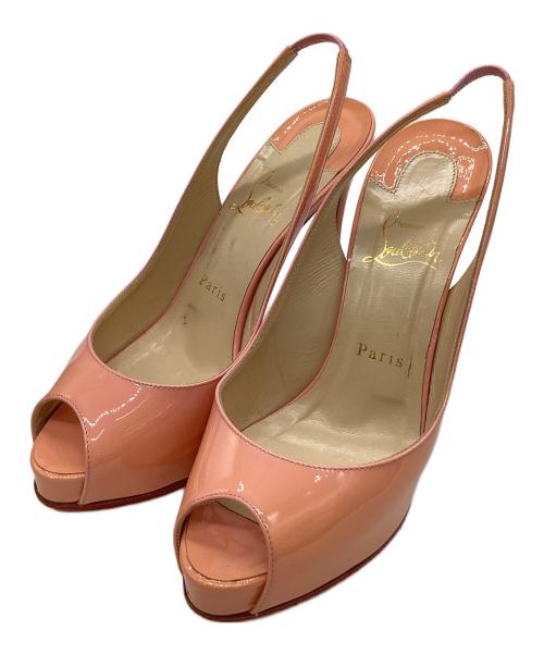 Christian Louboutin（クリスチャン・ルブタン）Christian Louboutin (クリスチャン・ルブタン) オープントゥーパンプス ピンクベージュ サイズ:38の古着・服飾アイテム