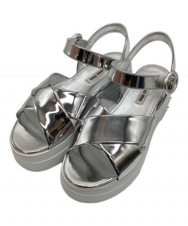 中古・古着通販】MIU MIU (ミュウミュウ) White Patent Leather Ankle