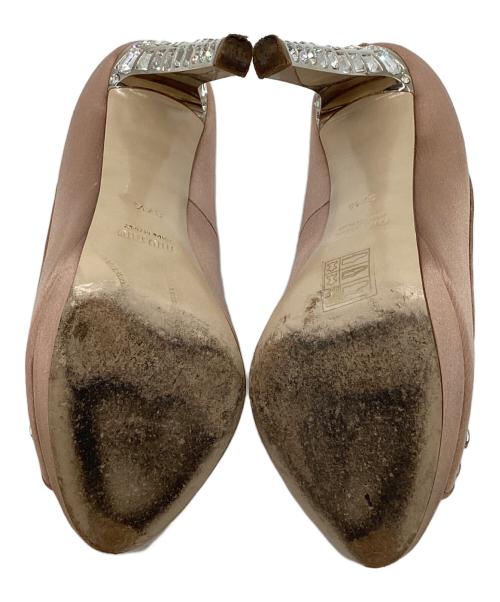 MIU MIU（ミュウミュウ）MIU MIU (ミュウミュウ) ビジューサンダル ピンクベージュ サイズ:37　1/2の古着・服飾アイテム